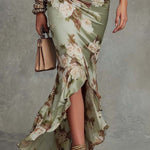 Ailbhe Green Asymmetrical Dress - Charlotte & Willow, front view