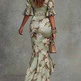 Ailbhe Green Asymmetrical Dress - Charlotte & Willow, styled look