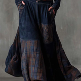 Stella | Checked Suede Maxi Dress