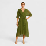 Elise - Cross-Back Midi Dress