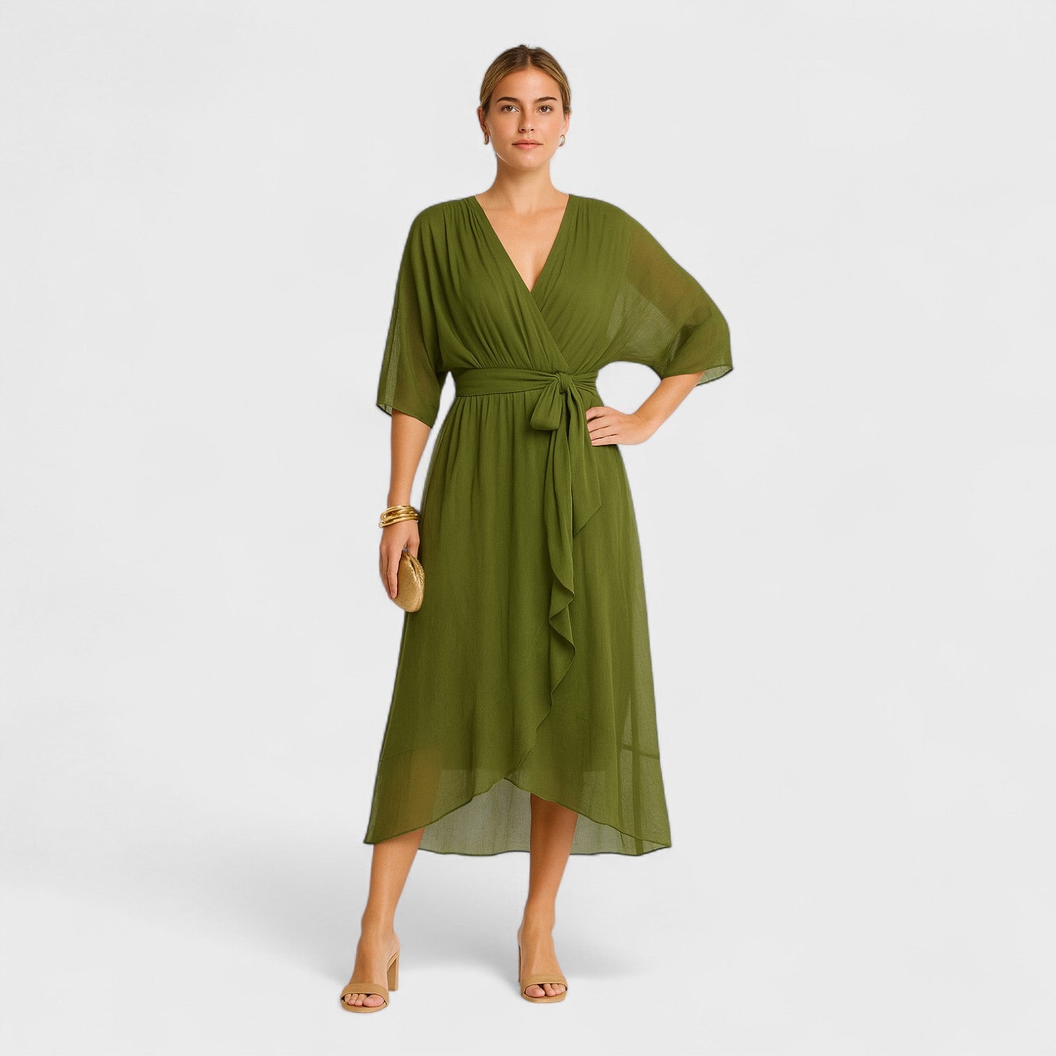 Ailbhe - Cross-Back Midi Dress - Charlotte & Willow
