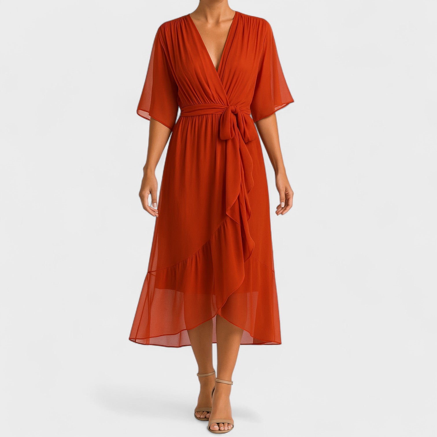 Ailbhe - Cross-Back Midi Dress - Charlotte & Willow, styled look