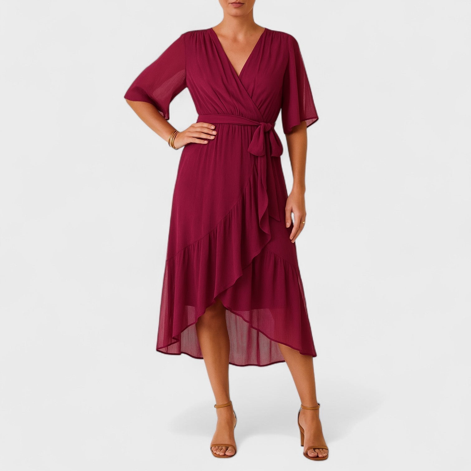 Ciara - Chic Midi Dress - Charlotte & Willow, front