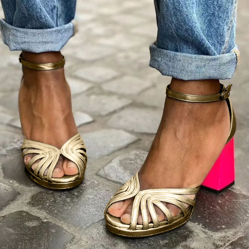 Gráinne - Strappy Ankle Sandals - Charlotte & Willow, front