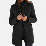 Arvey - Elegant mid-length wool coat with high collar