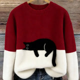 Caitlin – Casual Cat Graphic Sweater