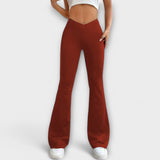 Loose trousers with flared legs
