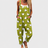 Green & Grey Print Dungarees - Charlotte & Willow