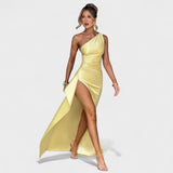 Clémence - Asymmetrical Satin Gown