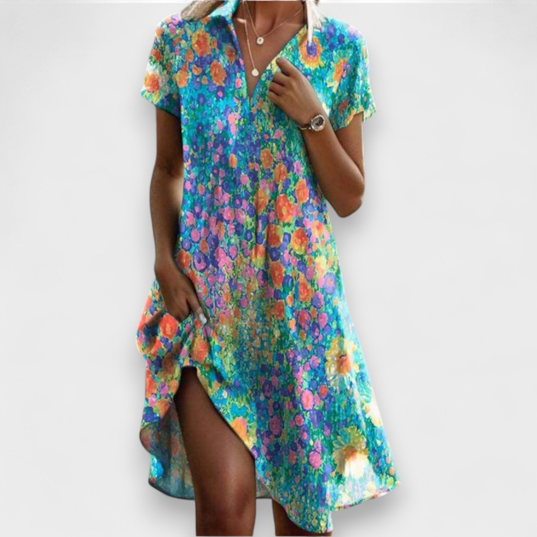 Aoife - Boho Chic Midi Dress - Charlotte & Willow