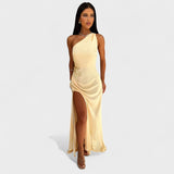Anaïs - Elegant Satin Maxi Dress