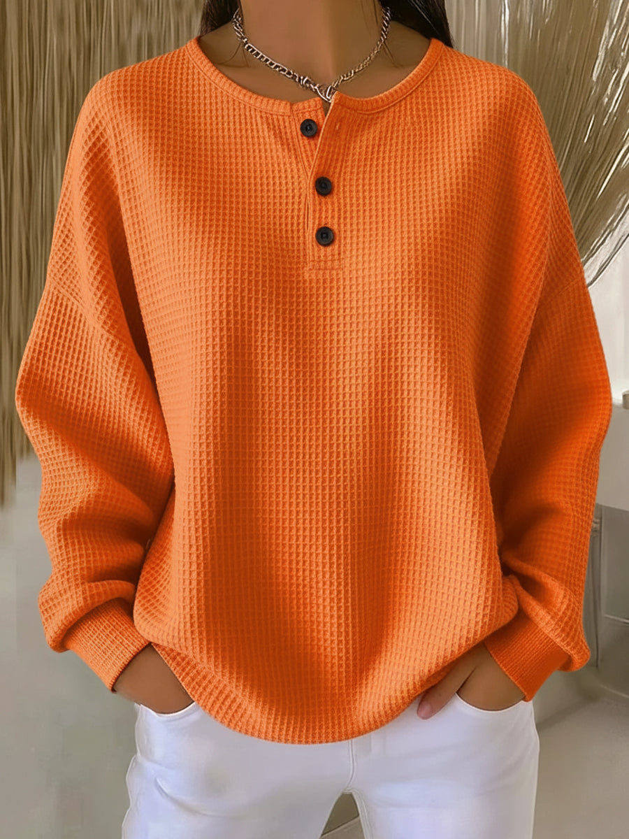 Elizabeth | Cozy Waffle Knit Henley