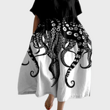 Anaïs - Black and White Octopus Dress