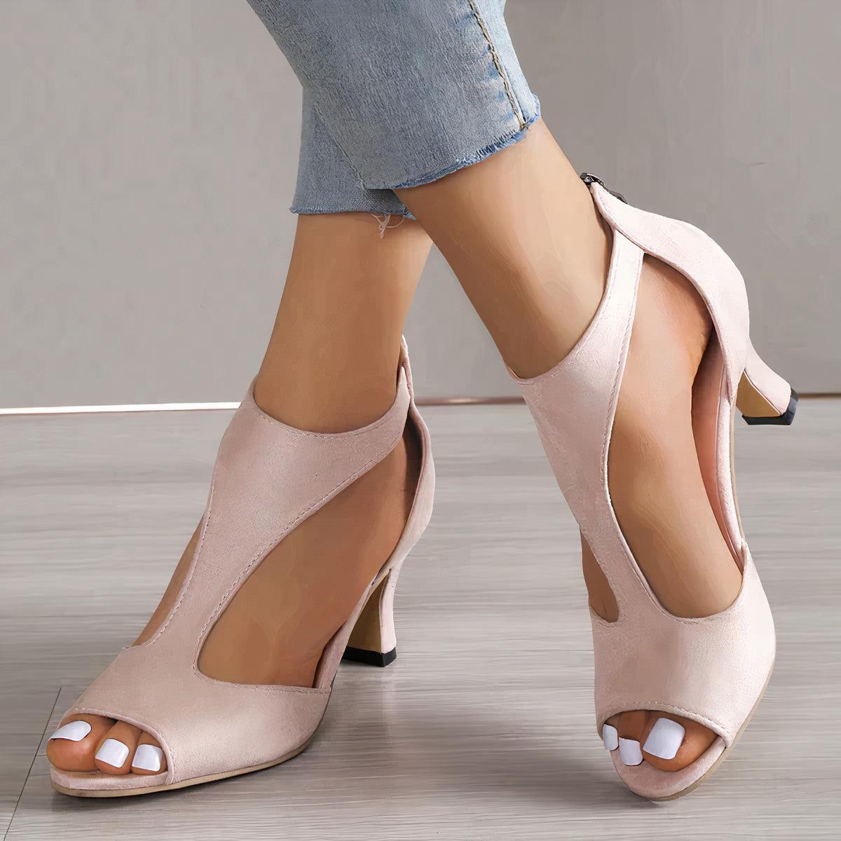 Aisling - Strappy Open-Toe Heeled Sandals - Charlotte & Willow, front