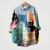 Justine - Blue Canine Print Blouse