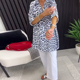 Isobel™ Elegant Leopard Printed Collar Blouse