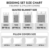 White Hibiscus 3-Piece Quilted Bedding Set