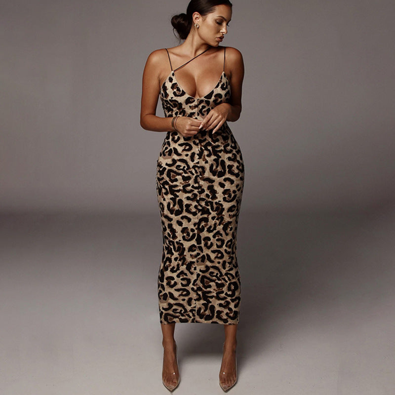 Nábla - Tailored Leopard Print Dress - Charlotte & Willow, front