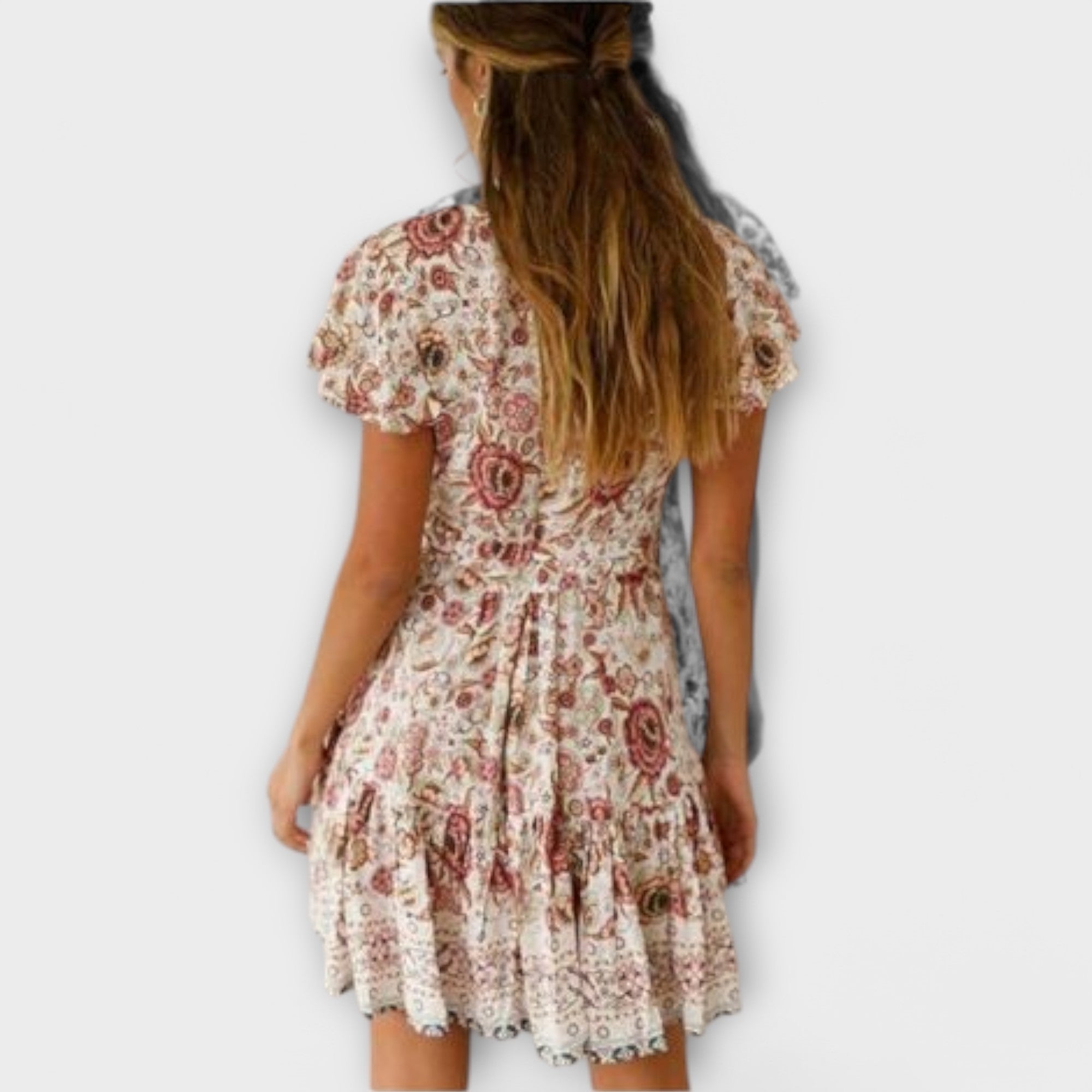 Róisín - Floral Mini Dress - Charlotte & Willow, front