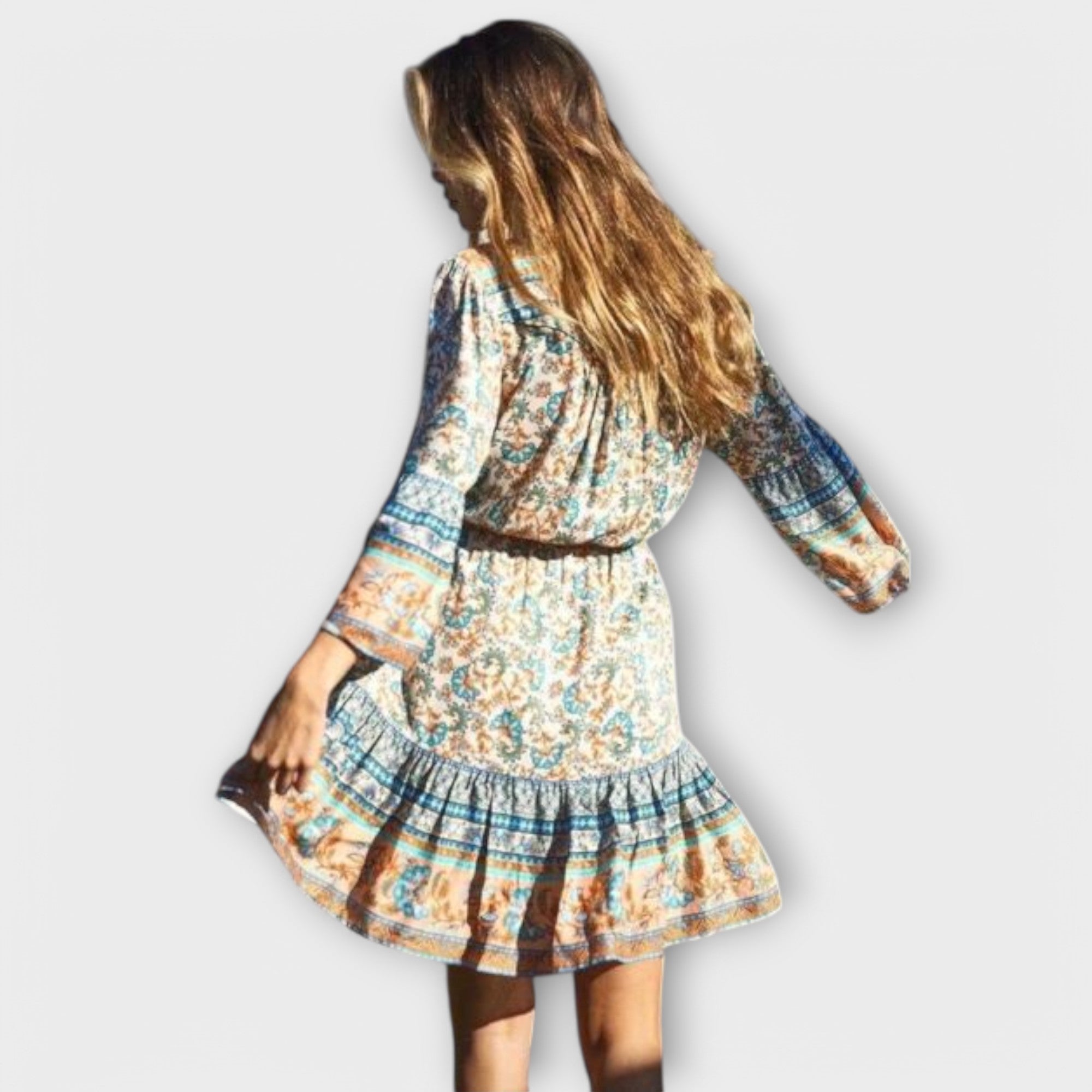 Gráinne - Floral Print Mini Dress - Charlotte & Willow, front