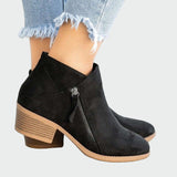 Sarah - Camel Ankle Boots with Heeled Design
