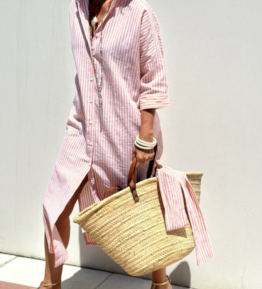 Muireann - Chic Striped Blouse - Charlotte & Willow, front