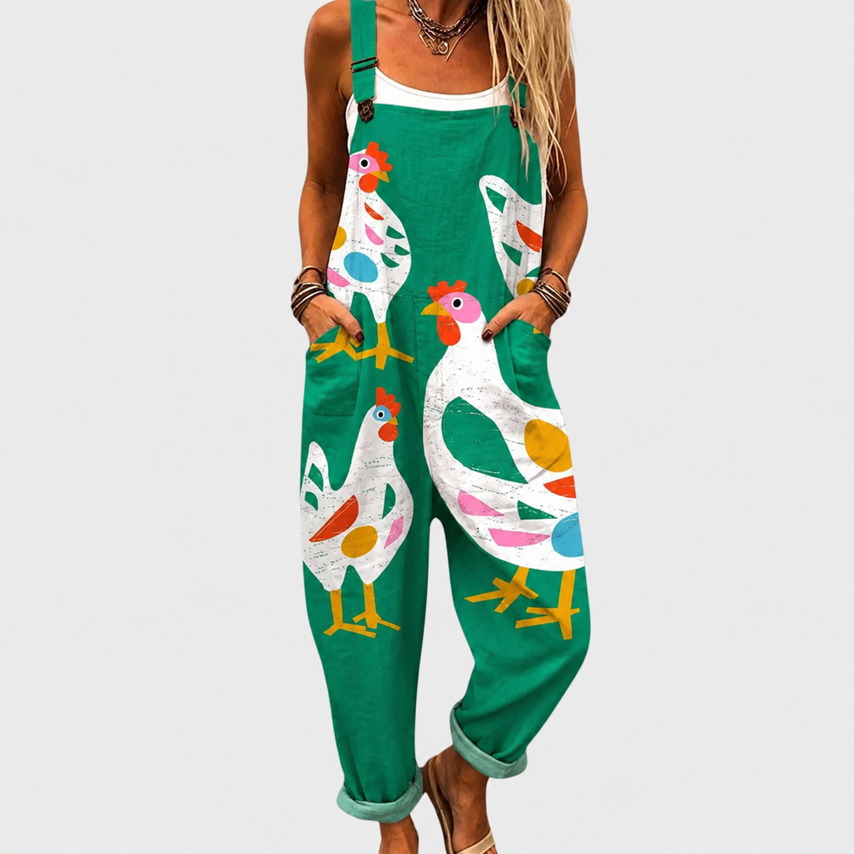 Feminine Print Dungarees - Charlotte & Willow