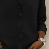 Eleanora | Blouse with Ruffles, V-Neck and Long Sleeves