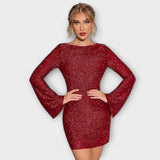 Justine - Sequin Dress with Open Back