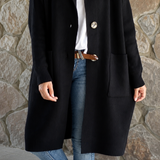 Simone Hooded Long Cardigan - Charlotte & Willow, front view