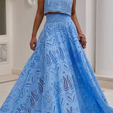 Larissa™ Embroidered Top & High-Waist Maxi Skirt Set