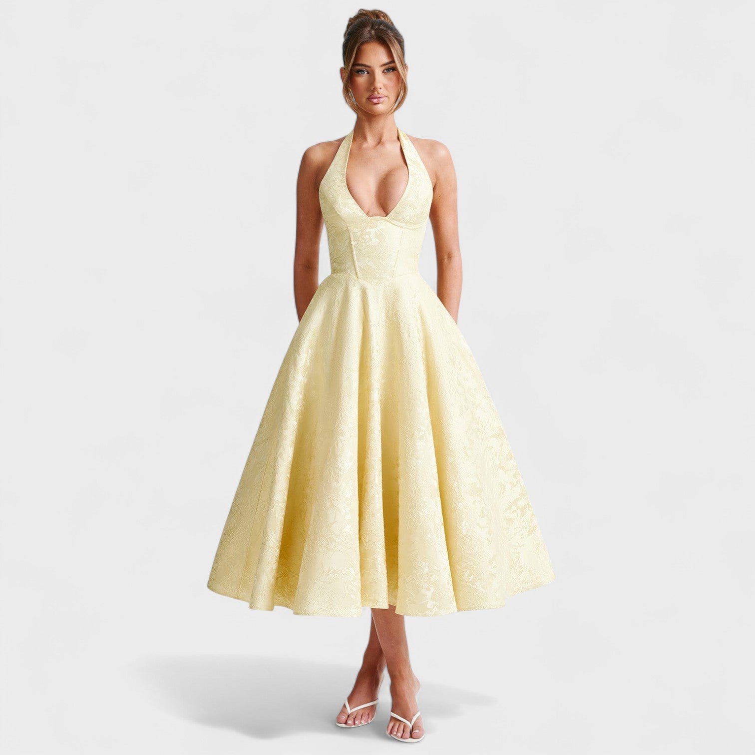 Medbh - Midi Length Corset Dress - Charlotte & Willow, front