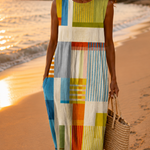 Ailionóra Sleeveless Boho Midi Dress - Charlotte & Willow, front view