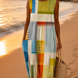 Ailionóra Sleeveless Boho Midi Dress - Charlotte & Willow, front view