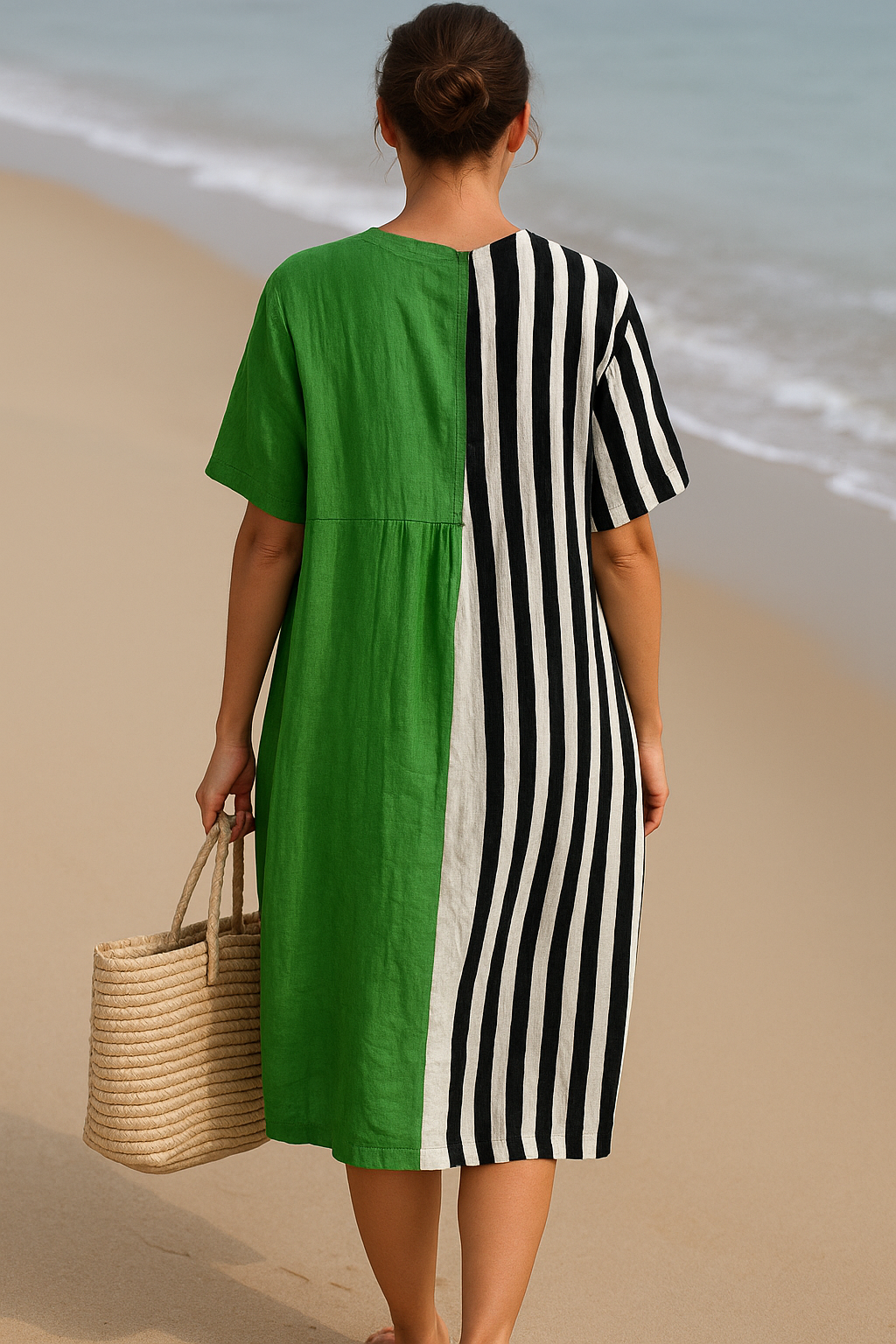 Cara Óg - Chic Striped Dress - Charlotte & Willow, back