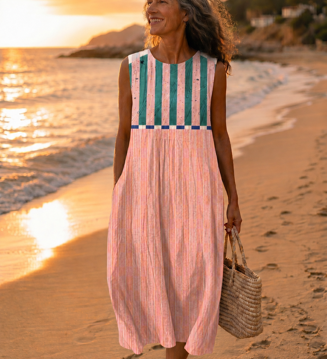 Creidne Pastel Plaid Dress - Charlotte & Willow, front view