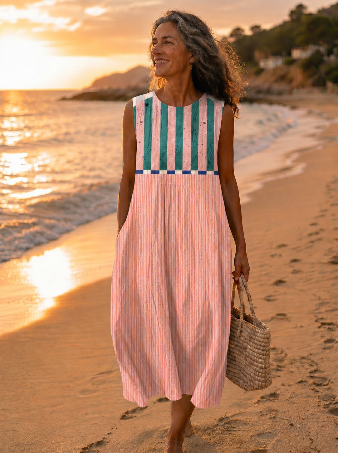 Creidne Pastel Plaid Dress - Charlotte & Willow, front view