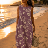 Dolores Floral Boho Midi Dress - Charlotte & Willow, front view