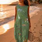 Eibhlín Woodland Boho Midi Dress - Charlotte & Willow, front view