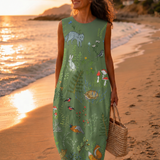 Eibhlín Woodland Boho Midi Dress - Charlotte & Willow, front view