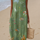 Eibhlín Woodland Boho Midi Dress - Charlotte & Willow