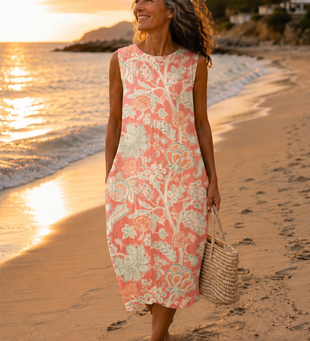 Josephine Boho Midi Dress - Charlotte & Willow, front view