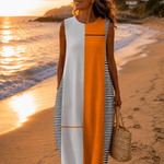 Kitty Colour Block Midi Dress - Charlotte & Willow, front view
