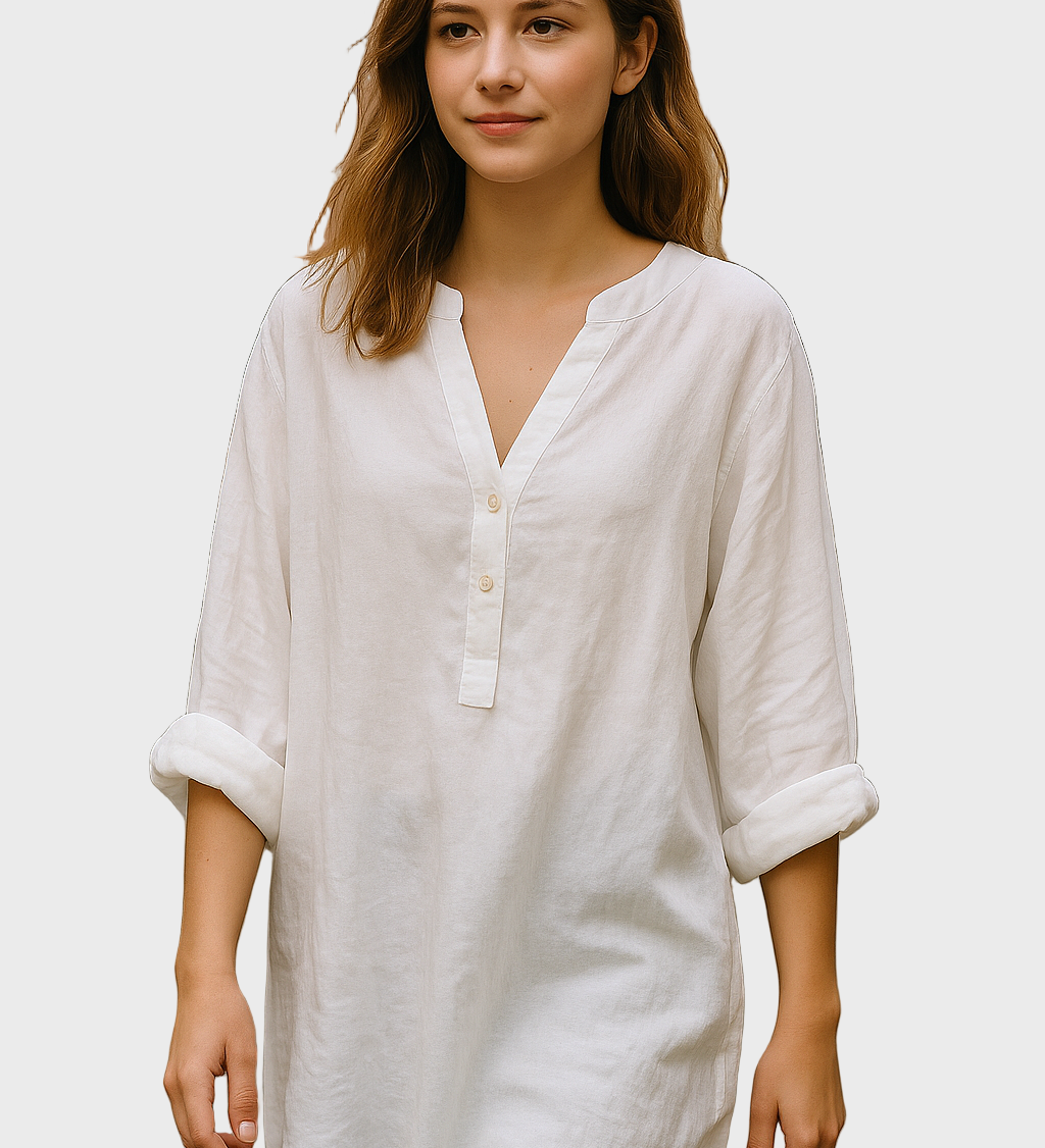 Niamh - Elegant White Minimalist Top - Charlotte & Willow
