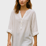 Niamh - Elegant White Minimalist Top - Charlotte & Willow