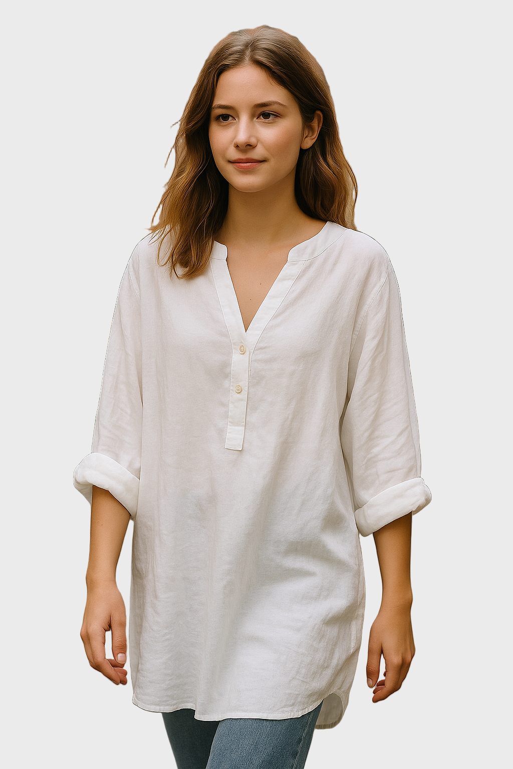 Niamh - Elegant White Minimalist Top - Charlotte & Willow