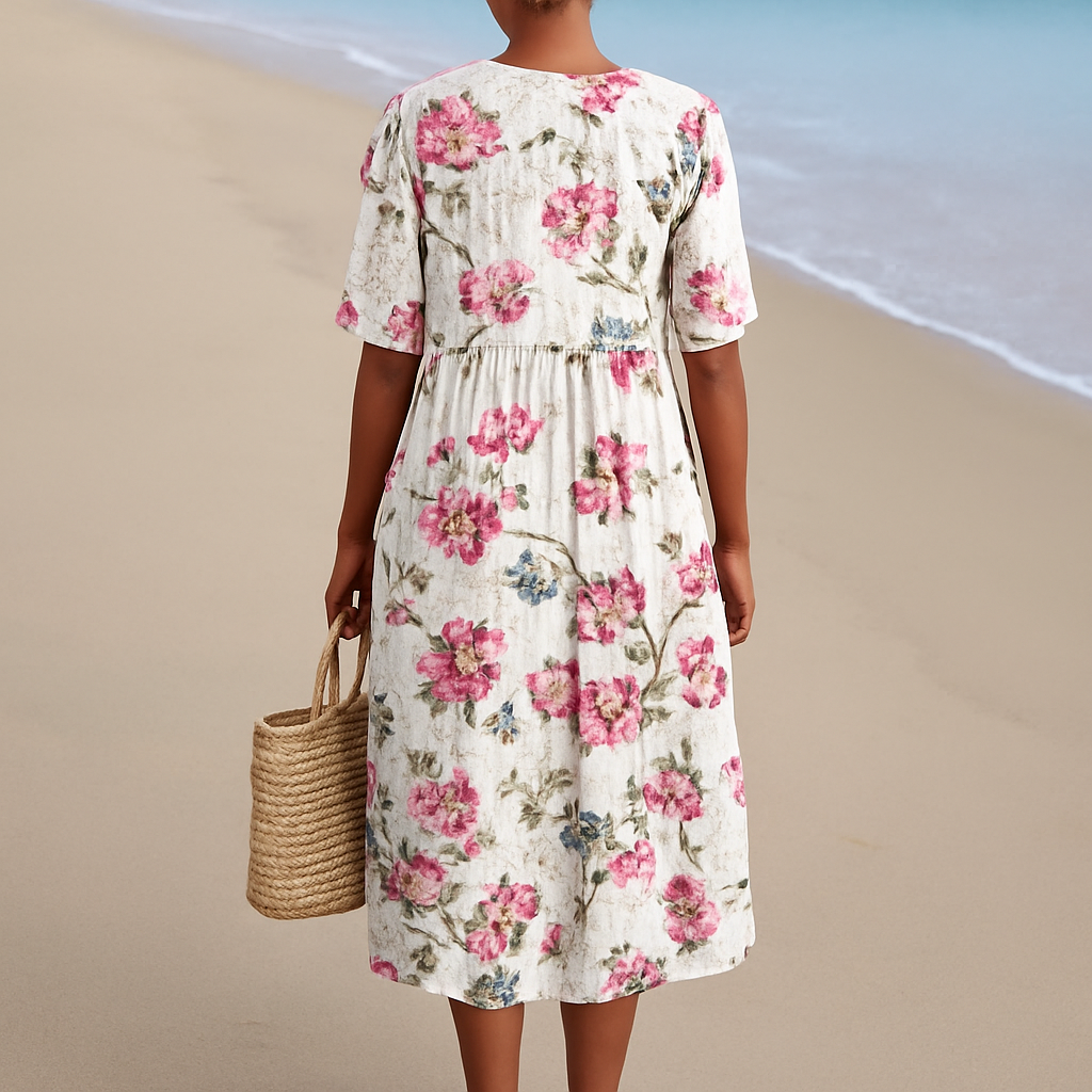 Nóra - Floral Print Dress - Charlotte & Willow, front