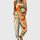 Red Graphic Dungarees - Charlotte & Willow