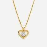Saoirse - Gold Heart Necklace - Charlotte & Willow, styled look