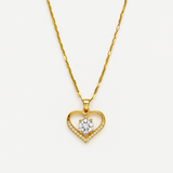 Saoirse - Gold Heart Necklace - Charlotte & Willow, styled look